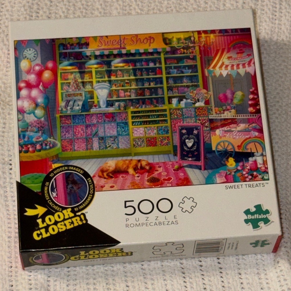 Buffalo Games Sweet Treats 500 Piece Jigsaw Puzzle Look Closer 03250 Candy Shop